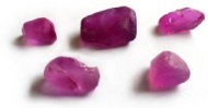 Untreated pink sapphire crystals from Mogok, Burma.
